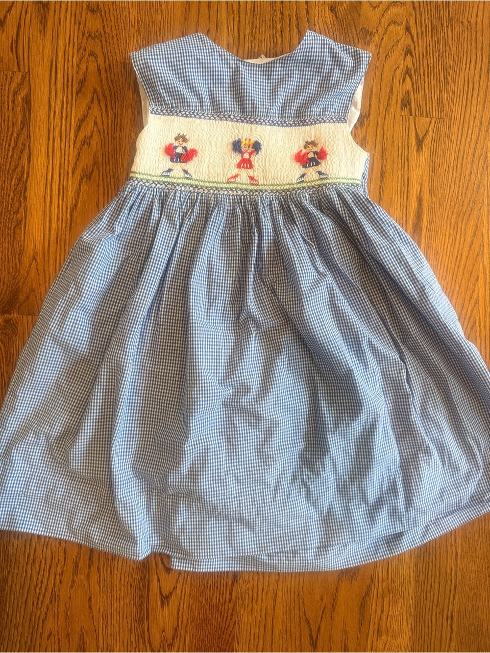 Blue Gingham Smocked Cheerleader Dress for Kids Orient Expressed 5